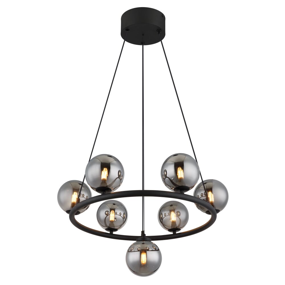 Oświetlenie Globo Riha Lampa wisząca Czarny, 7-punktowe main product photo