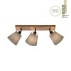 JUST LIGHT GERDA MICHEL lampa sufitowa, spot sufitowy kolory naturalne, czarny, 3-punktowe