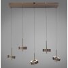 Paul Neuhaus Q-Serie Q-Rotate Lampa wisząca LED Brązowy, 5-punktowe, Zdalne sterowanie