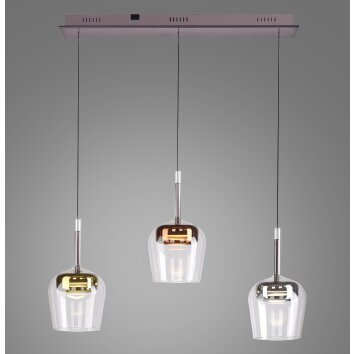 Paul Neuhaus Q-Serie Q-Kon Lampa wisząca LED Brązowy, 3-punktowe, Zdalne sterowanie