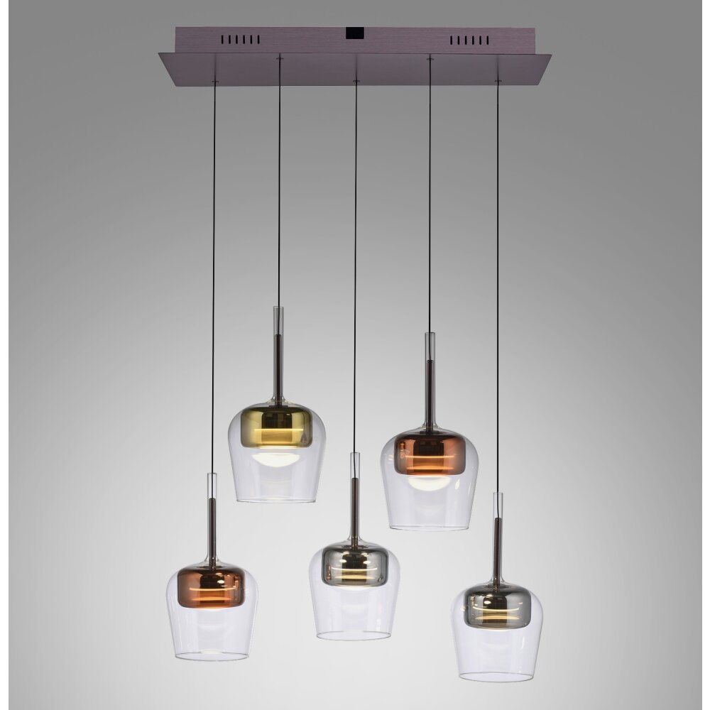Oświetlenie Paul Neuhaus Q-Kon Lampa wisząca LED Brązowy, 5-punktowe, Zdalne sterowanie main product photo