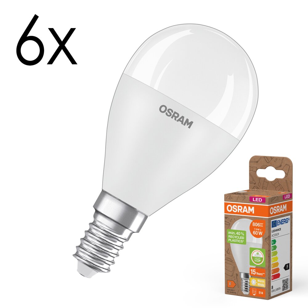 Oświetlenie Osram E14 7.5 Watt ciepły biały 806 Lumen main product photo