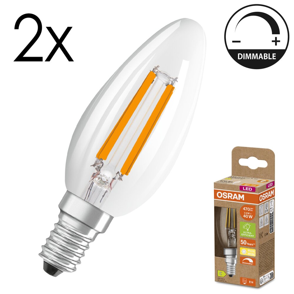 Oświetlenie Osram E14 LED 2.9 Watt ciepły biały przyciemnione 470 Lumen main product photo