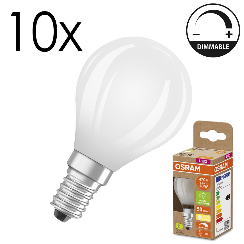 Oświetlenie Osram E14 LED 2.9 Watt ciepły biały przyciemnione 470 Lumen main product photo
