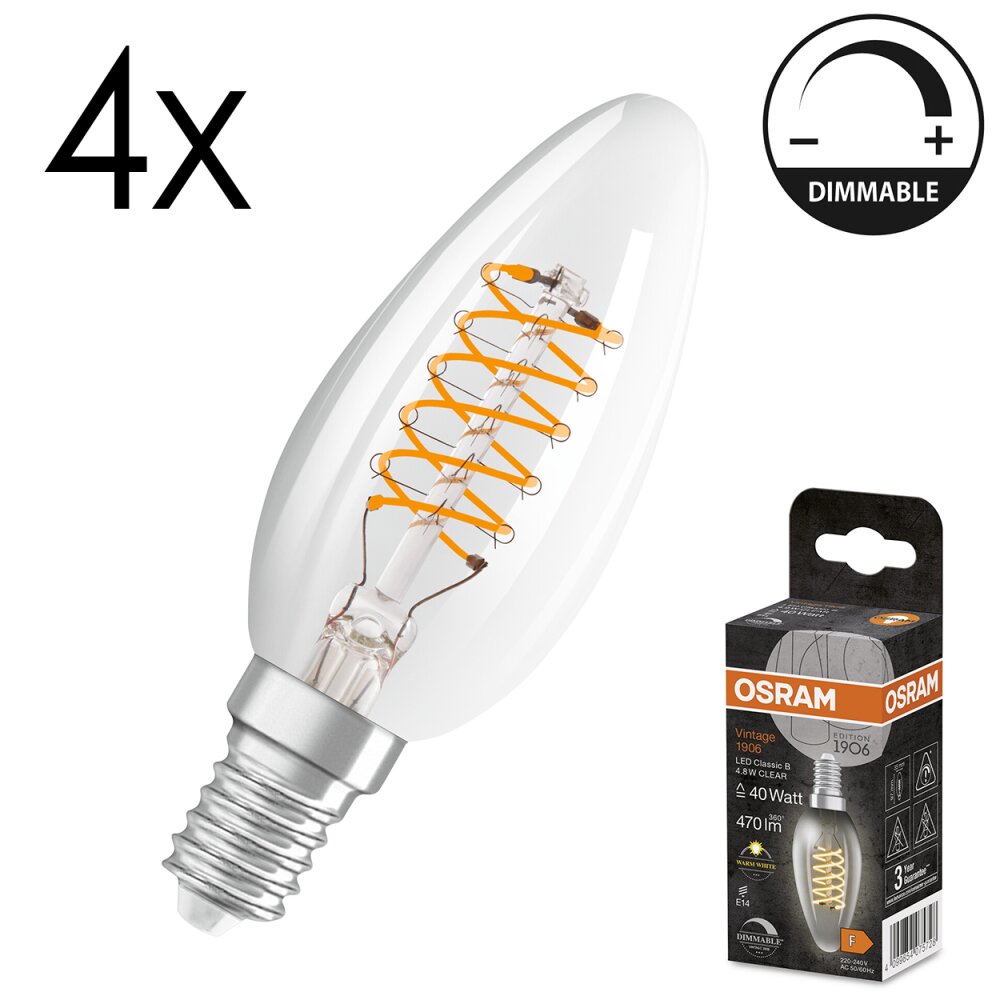 Oświetlenie Osram E14 LED 4.8 Watt ciepły biały przyciemnione 470 Lumen main product photo