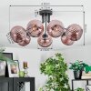 Koyoto lampa sufitowa, kula świetlna miedziany, 7-punktowe