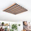 Tandragee Lampa sufitowa, Panel LED Wygląd drewna, Czarny, 1-punktowy
