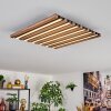 Tandragee Lampa sufitowa, Panel LED Wygląd drewna, Czarny, 1-punktowy