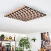 Tandragee Lampa sufitowa, Panel LED Wygląd drewna, Czarny, 1-punktowy