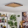 Tandragee Lampa sufitowa, Panel LED Wygląd drewna, Czarny, 1-punktowy