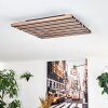 Tandragee Lampa sufitowa, Panel LED Wygląd drewna, Czarny, 1-punktowy