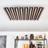 Tandragee Lampa sufitowa, Panel LED Wygląd drewna, Czarny, 1-punktowy