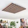 Tandragee Lampa sufitowa, Panel LED Wygląd drewna, Czarny, 1-punktowy