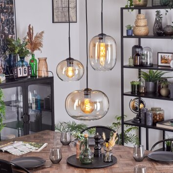 Apedo lampa wisząca, lampa wisząca, lampa wisząca kaskadowa bursztynowy, przezroczysty, 3-punktowe