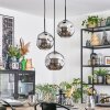 Ripoll lampa wisząca, kula świetlna, lampa wisząca kaskadowa chrom, przydymiony, 3-punktowe