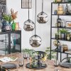 Ripoll lampa wisząca, kula świetlna, lampa wisząca kaskadowa chrom, przydymiony, 3-punktowe