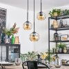 Ripoll Lampa wisząca, Kula świetlna, Lampa wiszącego klastra W kolorze bursztynu, 3-punktowe