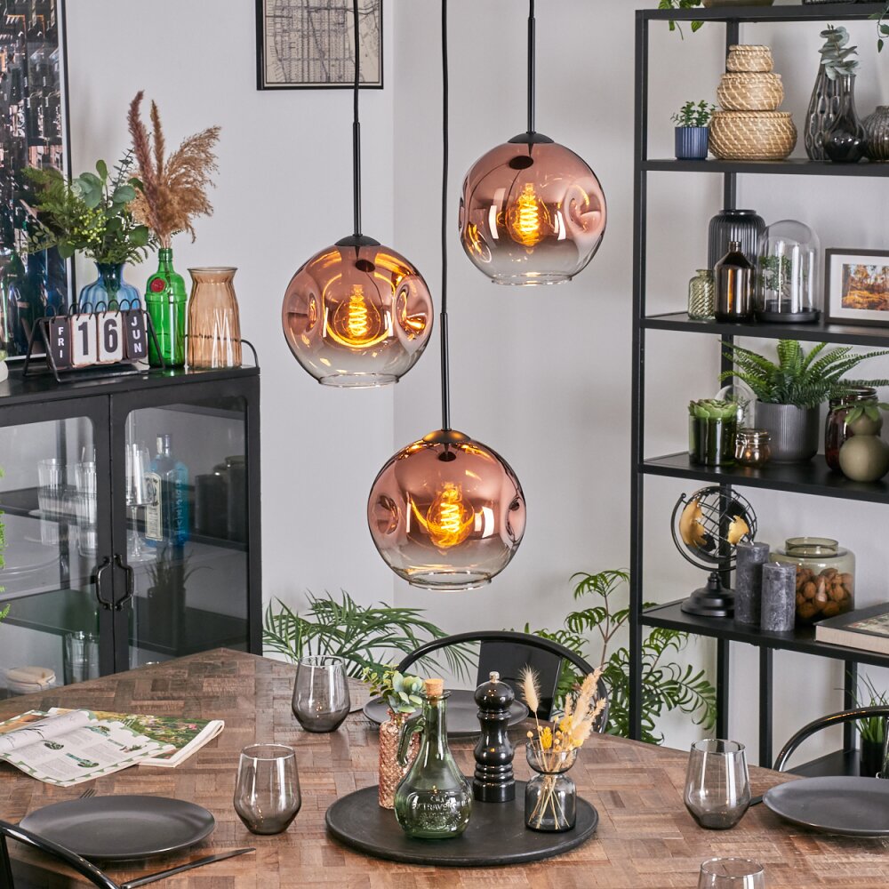Ripoll Lampa wisząca, Kula świetlna, Lampa wiszącego klastra Przezroczysty, W kolorze miedzi, 3-punktowe main product photo