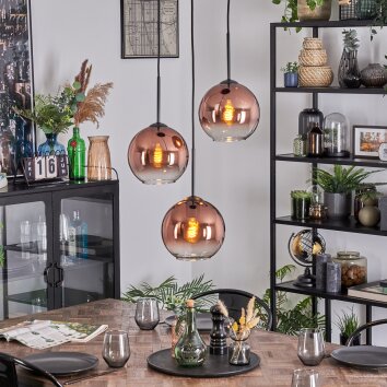 Koyoto Lampa wisząca, Kula świetlna, Lampa wiszącego klastra Przezroczysty, W kolorze miedzi, 3-punktowe