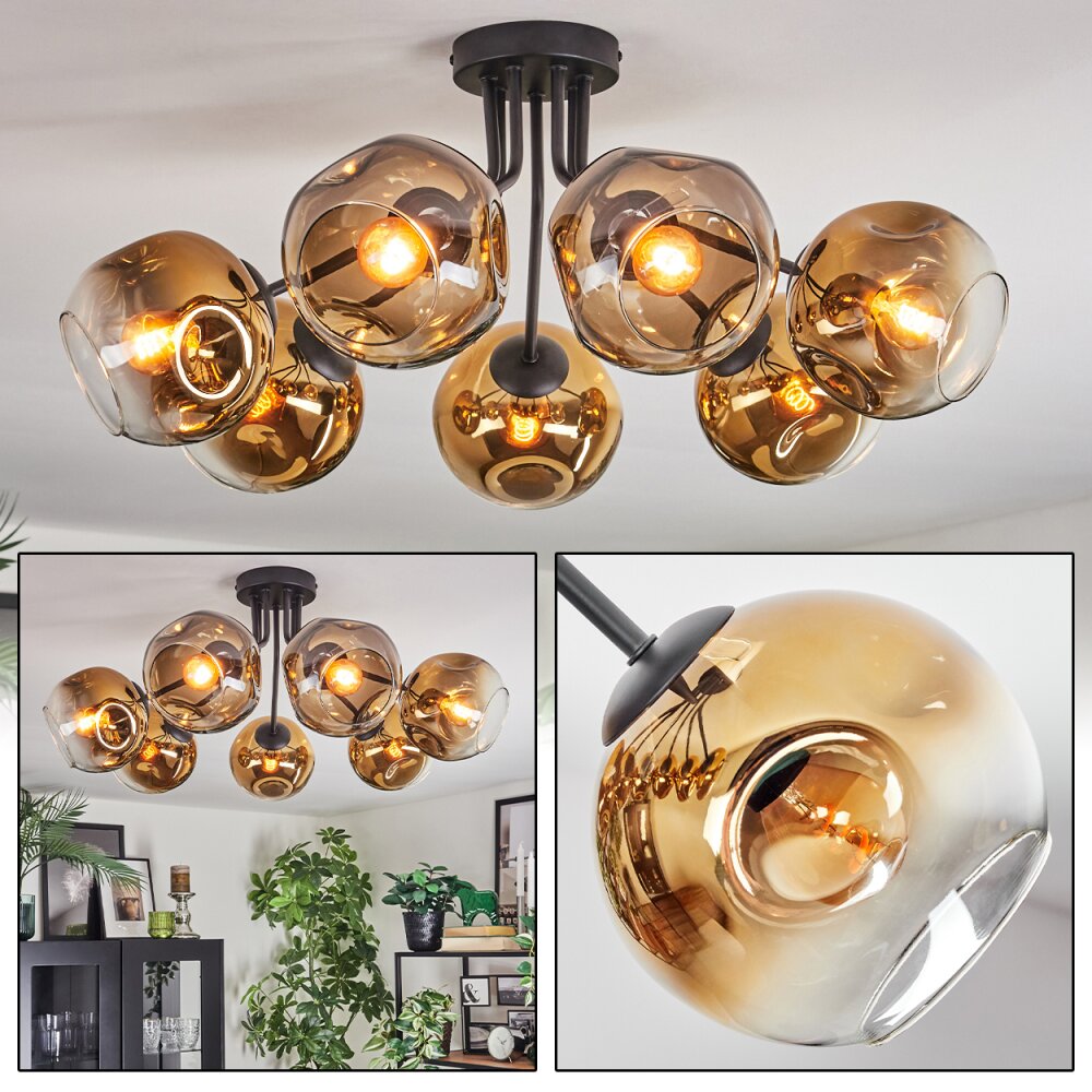Ripoll Lampa sufitowa, Kula świetlna Złoty, Przezroczysty, 7-punktowe main product photo