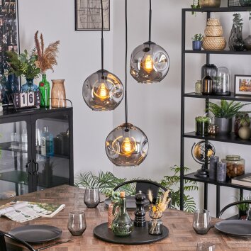Ripoll lampa wisząca, kula świetlna, lampa wisząca kaskadowa przydymiony, 3-punktowe