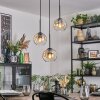 Ripoll lampa wisząca, kula świetlna, lampa wisząca kaskadowa bursztynowy, przezroczysty, 3-punktowe