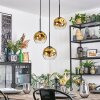 Ripoll lampa wisząca, kula świetlna, lampa wisząca kaskadowa złoty, przezroczysty, 3-punktowe