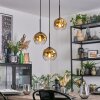 Ripoll lampa wisząca, kula świetlna, lampa wisząca kaskadowa złoty, przezroczysty, 3-punktowe