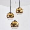 Ripoll lampa wisząca, kula świetlna, lampa wisząca kaskadowa złoty, przezroczysty, 3-punktowe