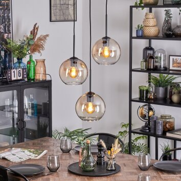 Koyoto Lampa wisząca, Kula świetlna, Lampa wiszącego klastra W kolorze bursztynu, Przezroczysty, 3-punktowe