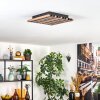 Tandragee Lampa sufitowa, Panel LED Wygląd drewna, Czarny, 1-punktowy