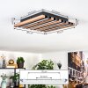 Tandragee Lampa sufitowa, Panel LED Wygląd drewna, Czarny, 1-punktowy