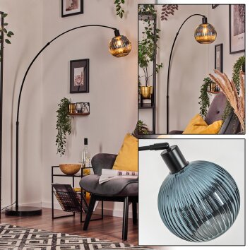 Koyoto lampa stojąca, lampa podłogowa łukowa czarny, 1-punktowy