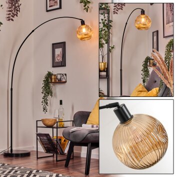 Ripoll lampa stojąca, lampa podłogowa łukowa czarny, 1-punktowy