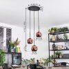Ripoll Lampa wisząca, Kula świetlna, Lampa wiszącego klastra W kolorze miedzi, 3-punktowe