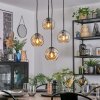 Ripoll Lampa wisząca, Kula świetlna, Lampa wiszącego klastra W kolorze bursztynu, 4-punktowe