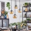 Ripoll Lampa wisząca, Kula świetlna, Lampa wiszącego klastra W kolorze bursztynu, 4-punktowe