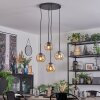 Ripoll Lampa wisząca, Kula świetlna, Lampa wiszącego klastra W kolorze bursztynu, 4-punktowe