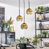 Ripoll lampa wisząca, kula świetlna, lampa wisząca kaskadowa złoty, przezroczysty, 3-punktowe