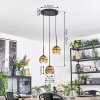 Ripoll lampa wisząca, kula świetlna, lampa wisząca kaskadowa złoty, przezroczysty, 3-punktowe