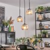 Ripoll lampa wisząca, kula świetlna, lampa wisząca kaskadowa chrom, przezroczysty, przydymiony, 3-punktowe