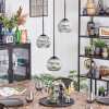 Ripoll lampa wisząca, kula świetlna, lampa wisząca kaskadowa chrom, przezroczysty, przydymiony, 3-punktowe