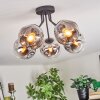Ripoll lampa sufitowa, kula świetlna chrom, przezroczysty, przydymiony, 5-punktowe