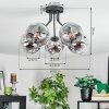 Ripoll lampa sufitowa, kula świetlna chrom, przezroczysty, przydymiony, 5-punktowe
