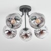 Ripoll lampa sufitowa, kula świetlna chrom, przezroczysty, przydymiony, 5-punktowe