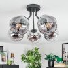 Ripoll lampa sufitowa, kula świetlna chrom, przezroczysty, przydymiony, 5-punktowe