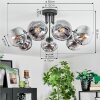 Ripoll Lampa sufitowa, Kula świetlna Chrom, Przezroczysty, Przydymiony, 7-punktowe