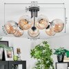 Ripoll Lampa sufitowa, Kula świetlna W kolorze bursztynu, 7-punktowe