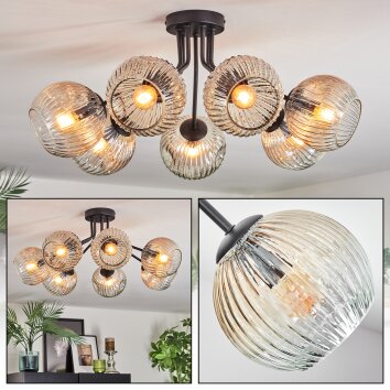 Ripoll Lampa sufitowa, Kula świetlna W kolorze bursztynu, Przezroczysty, 7-punktowe