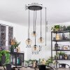 Ripoll lampa wisząca, kula świetlna, lampa wisząca kaskadowa bursztynowy, przezroczysty, 4-punktowe